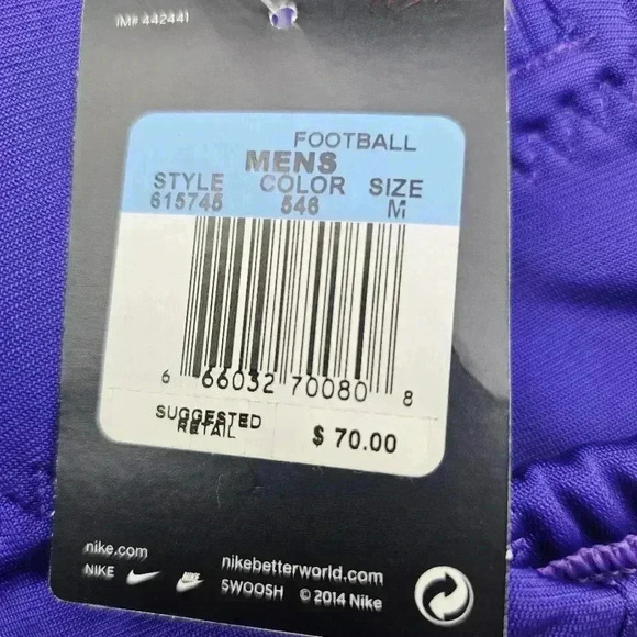 Nike Men's Open Field Football Pants Purple/ White # 615745/546 NWT Choos… - Picture 8 of 9